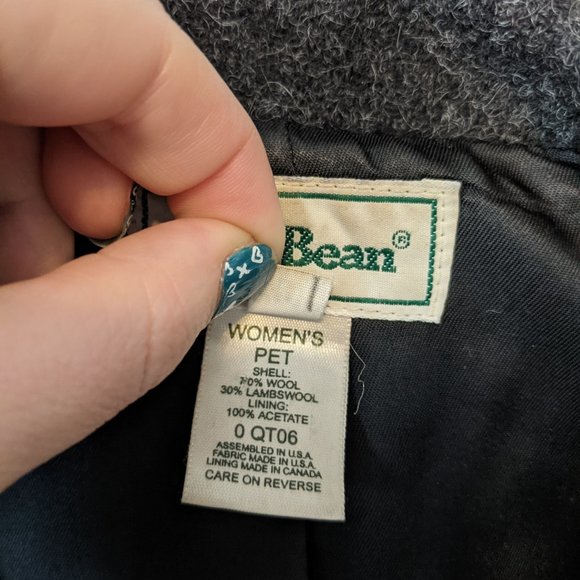 L.L.Bean 100% Wool Blazer Jacket Black 10 Petite - Picture 7 of 9